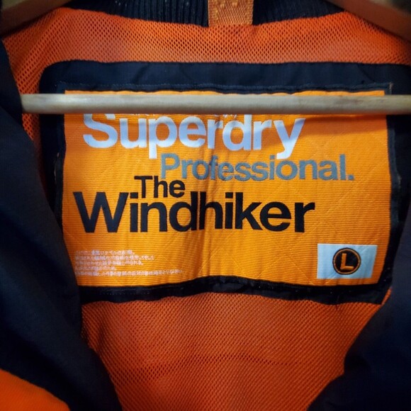 SuperDry Japan Professional The Windhiker Jacket Men's Size L Black/Orange Zip - Picture 5 of 16